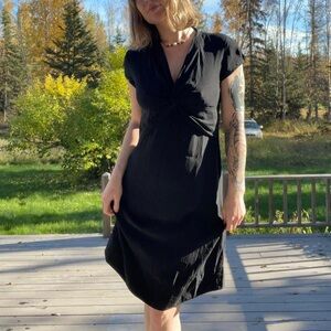 Elegant Silk Black Dress